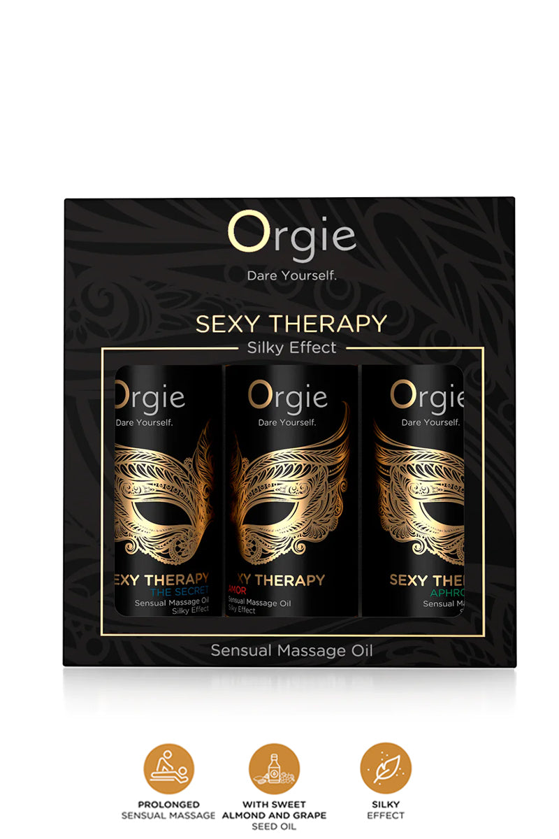 Coffret 3 huiles de massage sensuel Sexy Therapy Collection - Orgie