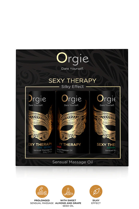 Coffret 3 huiles de massage sensuel Sexy Therapy Collection - Orgie